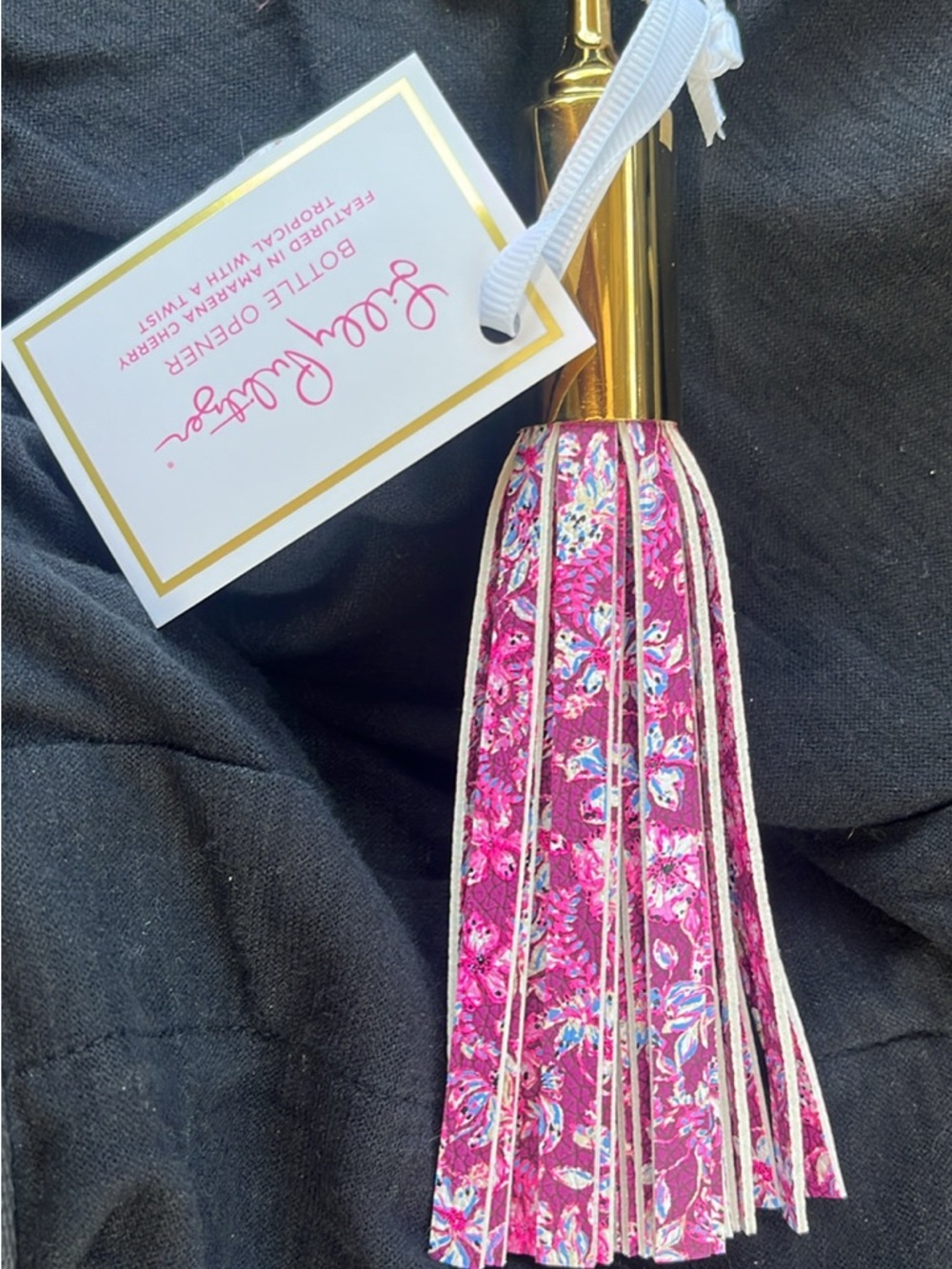 Lilly Pulitzer Bottle Opener Dress Up Your Bar Top w/ Tassel & Gold Hardware